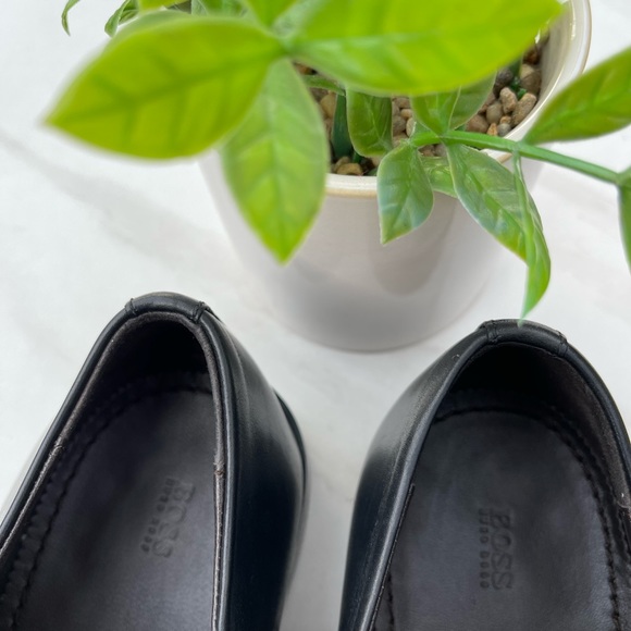 HUGO BOSS Highline Derby Oxford Dress Shoes BLACK LEATHER SIZE 8.5 - Picture 5 of 15